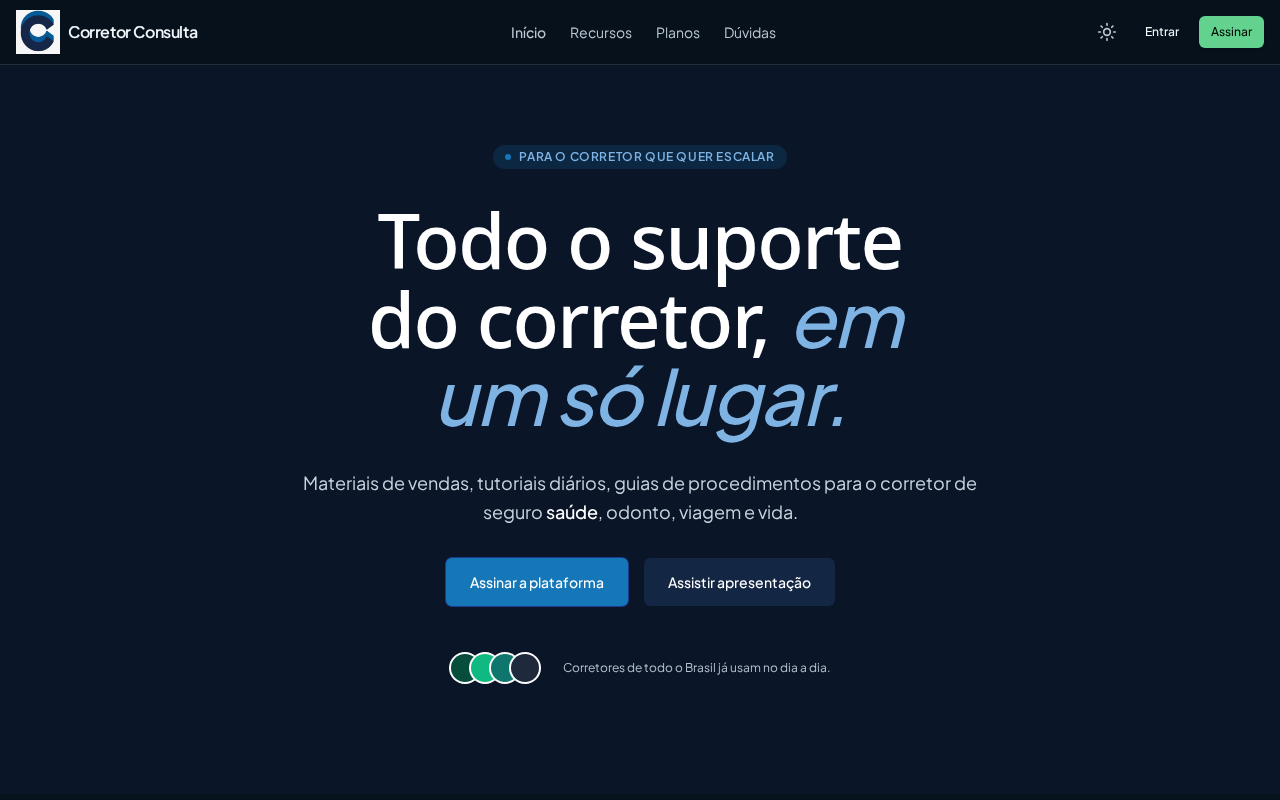 Desktop preview - Corretor Consulta